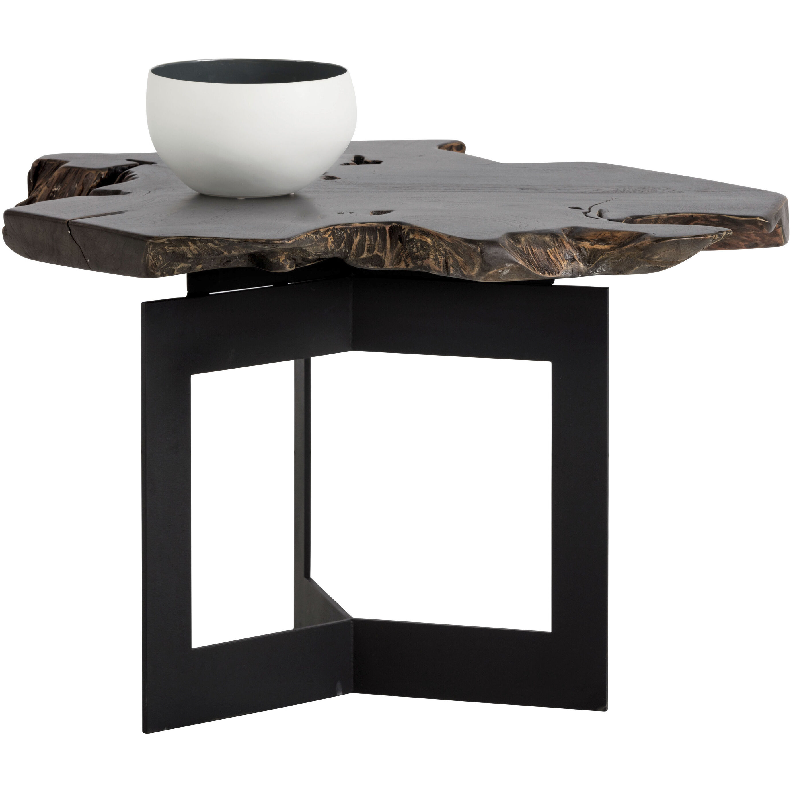 Wyatt 31 X 28 inch Black / Dark Brown Side Table